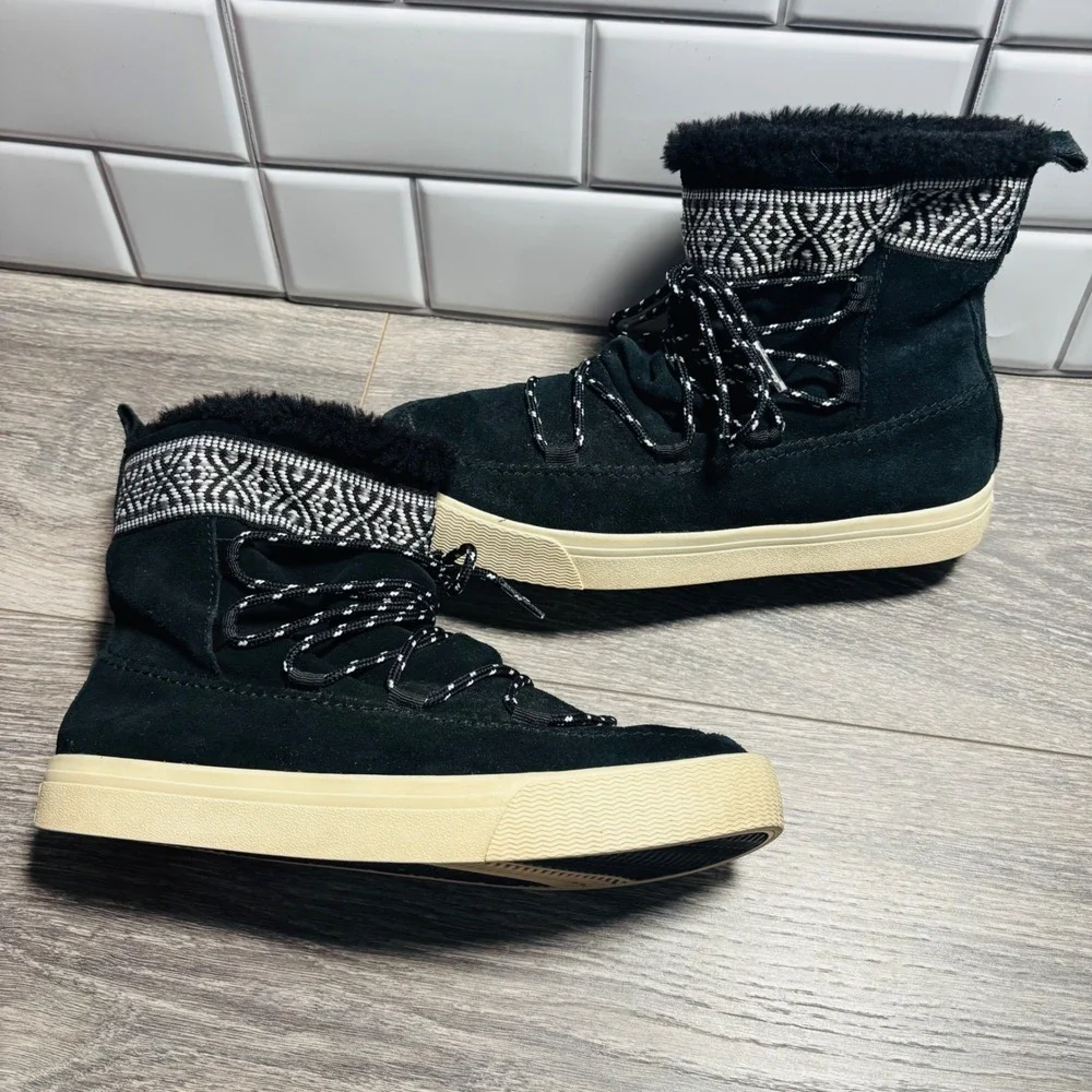 TOMS Women's Black Suede‎ Alpine Ski Boots Size 7.5